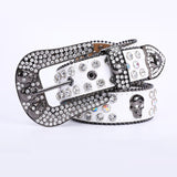 Rebel Rhinestone Skull Belt