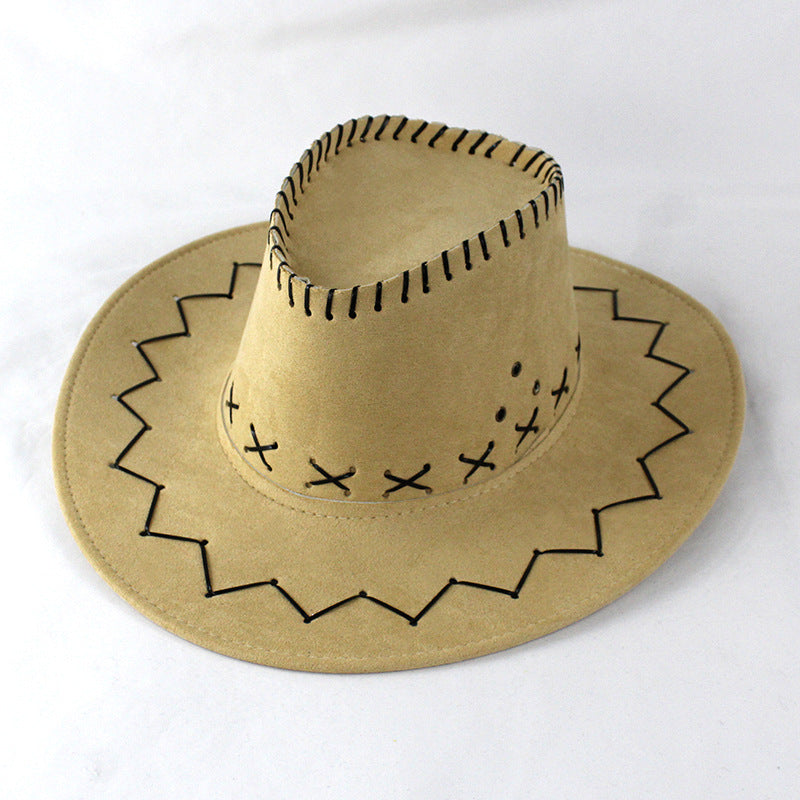 Suede Satin Print Neutral Cowboy Hat