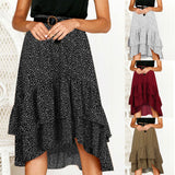 Wavy Pleated Irregular Skirt