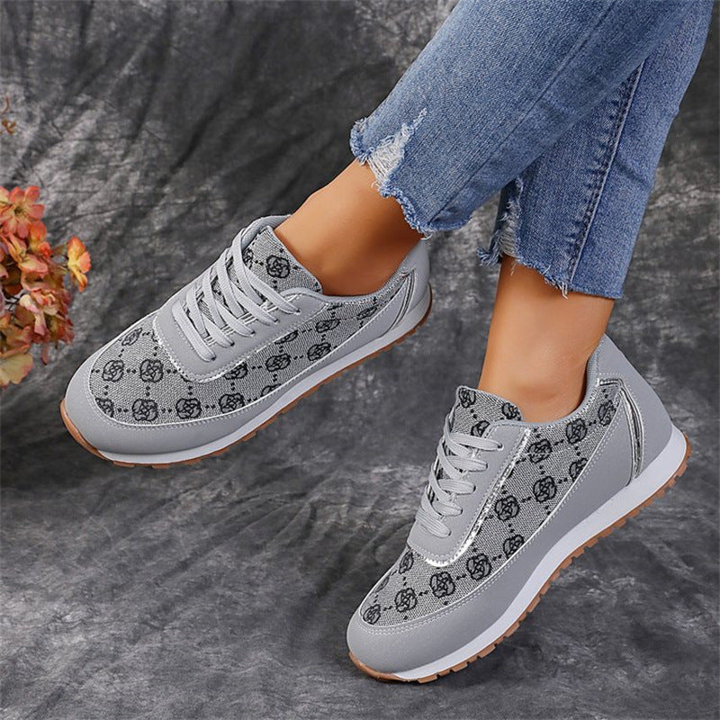 Floral Bliss Lace-up Sneakers