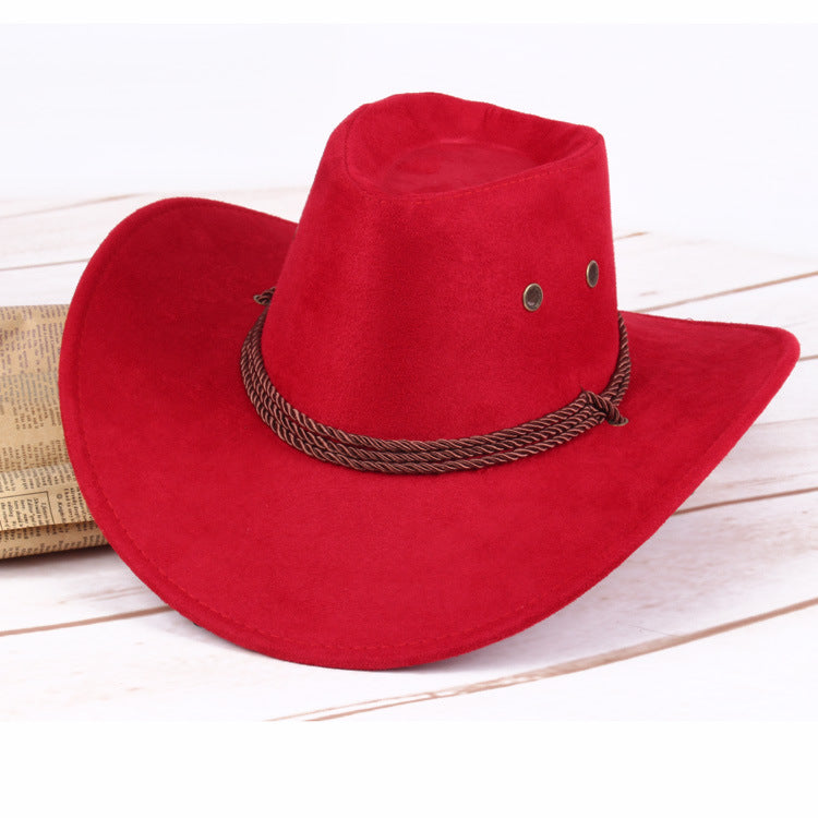 Faux Leather Velvet Western Adventure Cowboy Hat