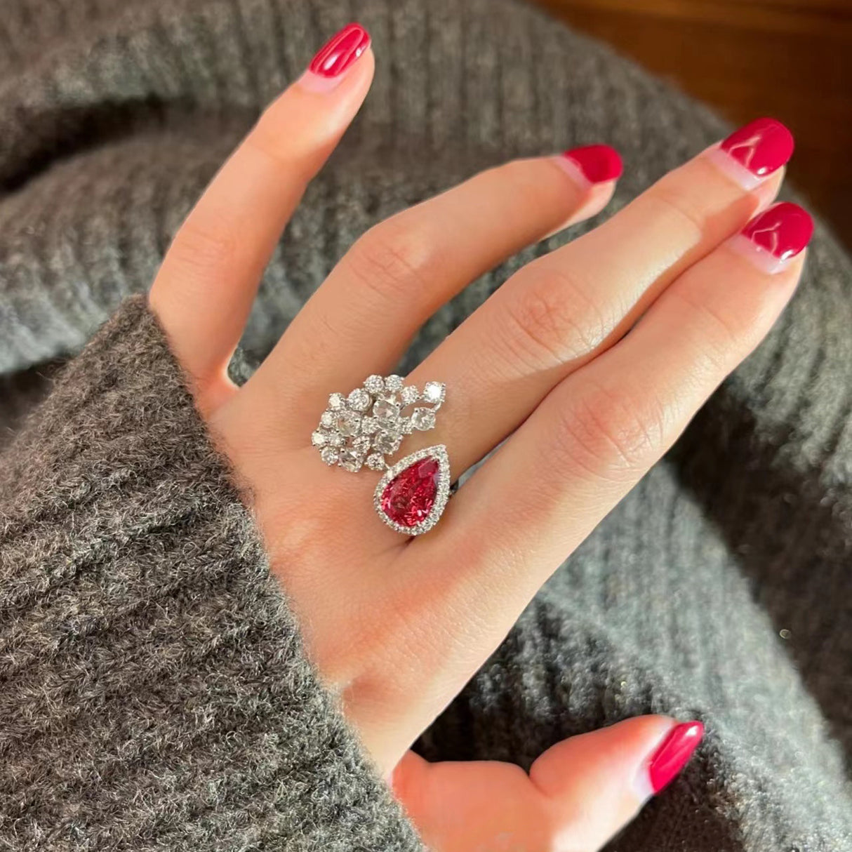 Red Pearl Lola Ring