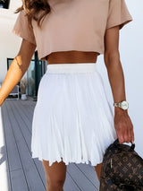 Pleated Winter White Slimming Skirt