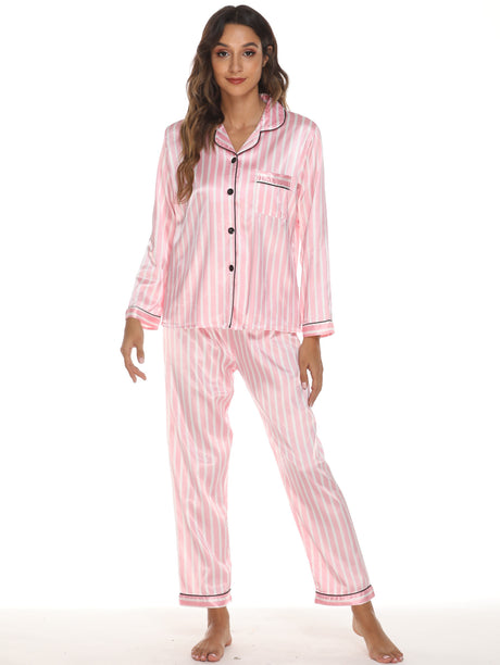 Stretch Satin V-Neck Pajama Set