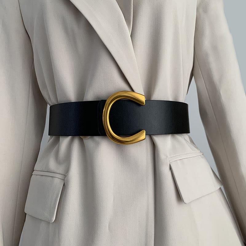 Geometric Alloy Buckle Shirt Belt