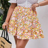 Sweet Print Pleated Skirt