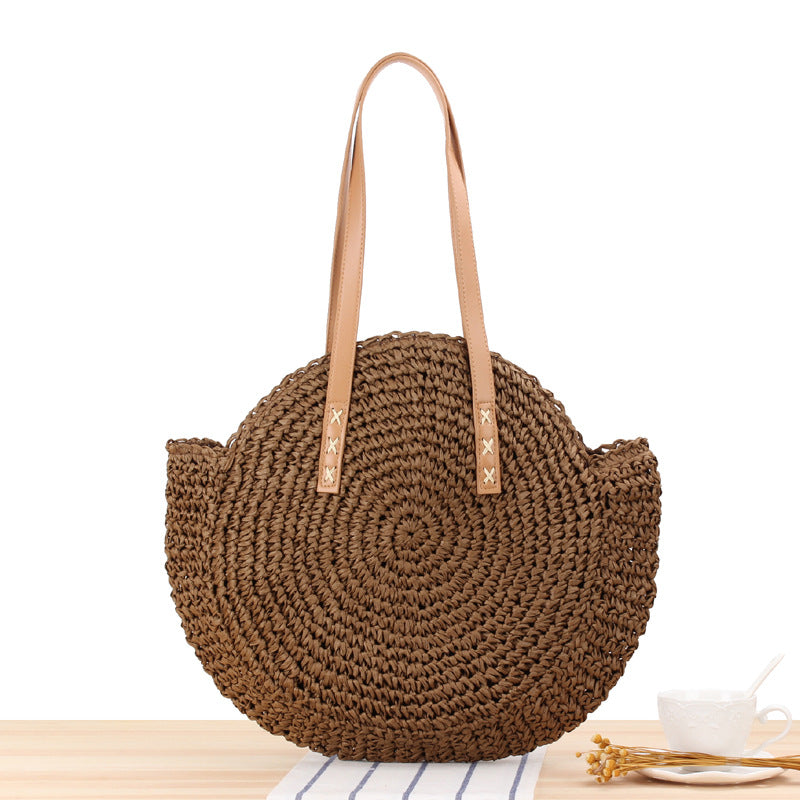 Straw Weave Round Shoulder Bag