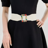 Leafy Elastic Button Belt