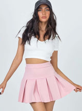 Elastic Pleated Knit High Waist Skirt