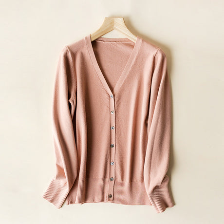 Sweetheart V-Neck Wool Blend Cardigan