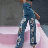 Rugged Western Wide-leg Denim Jumpsuit