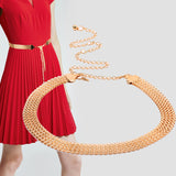 Metallic Wave Pattern Waist Chain Belt