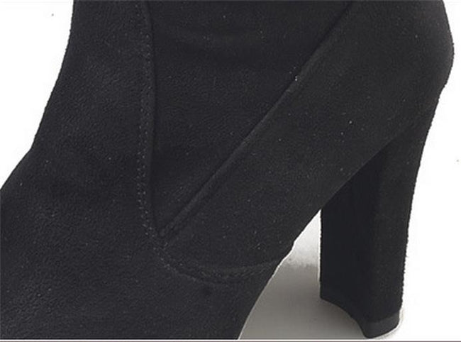 Seductive Suede Fleece-lined High Heel Boots