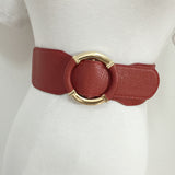 Round Button Wide Cinch Belt