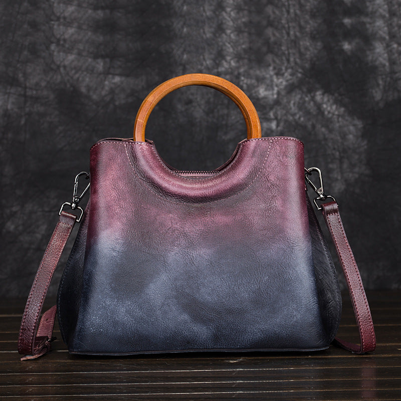 Artisan Crafted Leather Hand-Painted Suede Bag