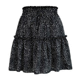 Polka Dot Pleated Chiffon Skirt