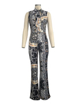 Printed Sleeveless Floral Jumpsuit