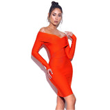 Allie Long Sleeved Criss Cross Bandage Midi Dress