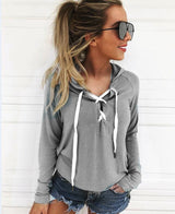 Criss Cross V-Neck Hoodie