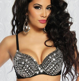 Dazzling Diamante Punk Bra