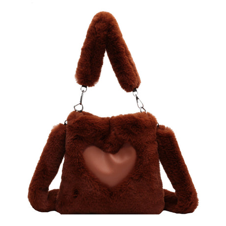 Winter Plush Sewing Thread Shoulder Bag