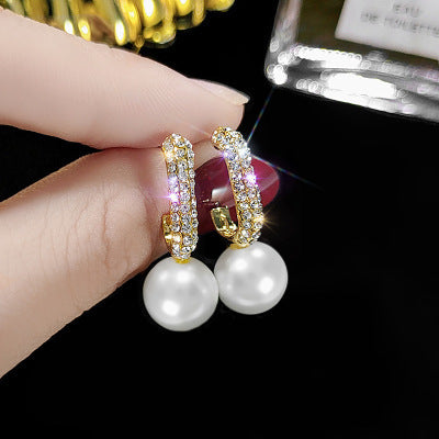 White Satin Diamond Earrings