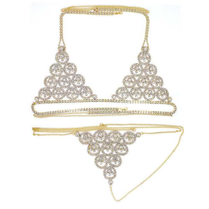 Golden Goddess Rhinestone Beach Body Jewelry