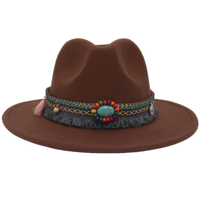 Gemstone Embellished Ethnic Cowboy Hat