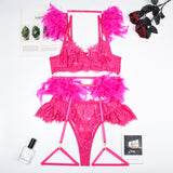 Feather Delight Garter Set