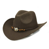 Beaded Bull Head Fedora Cowboy Hat