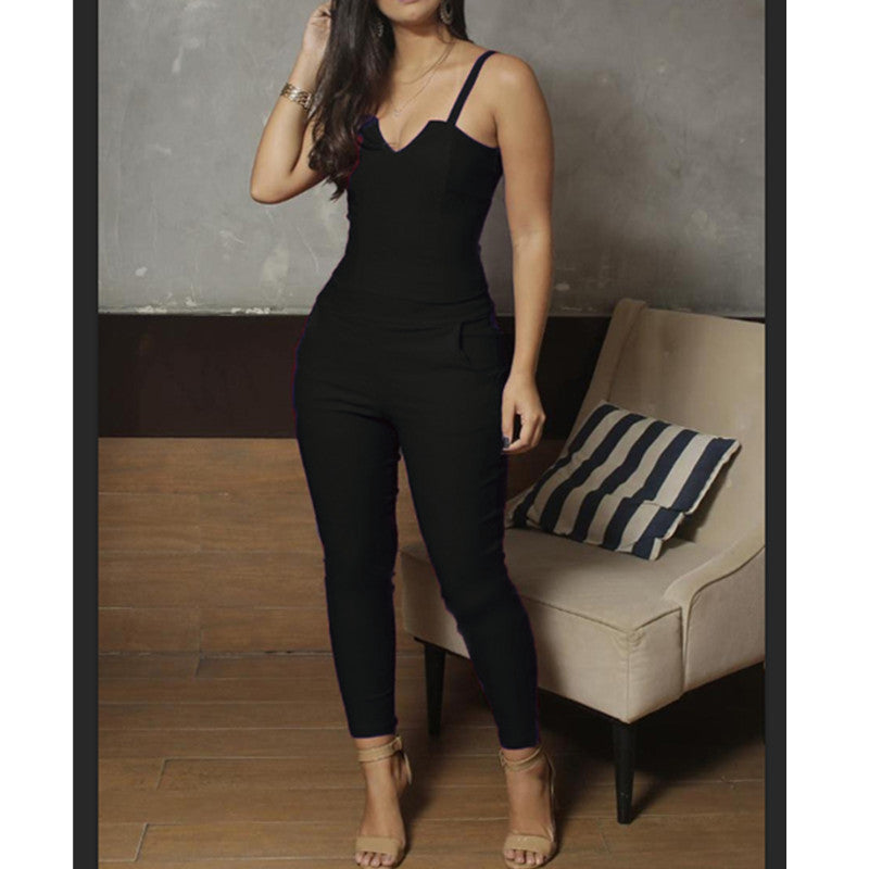 Solid Stretch Skinny Jumpsuit