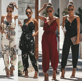 Backless Pocket V-Neck Jumpsuit