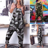 Camouflage Suspenders Jumpsuit