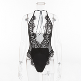 Sleek Waist Hollow Bodysuit Lingerie