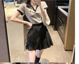 Mesh Splicing Pleated Skirt