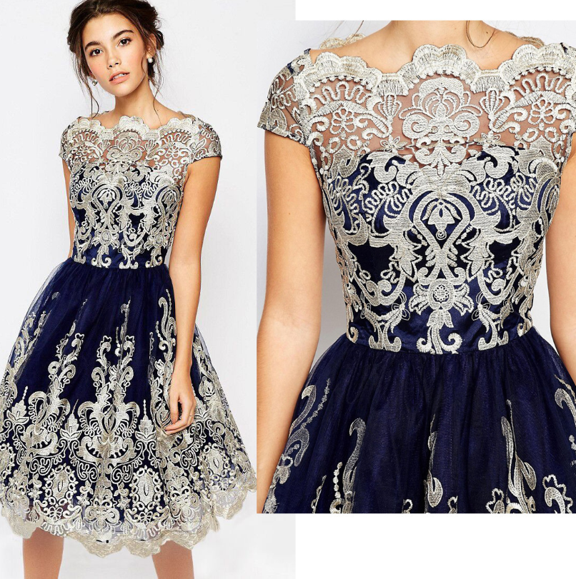 Lovely Lace Patchwork Evening Dress