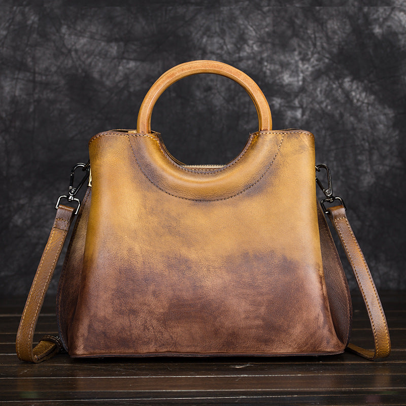 Artisan Crafted Leather Hand-Painted Suede Bag