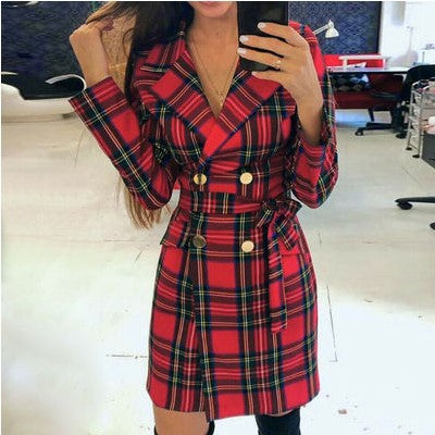 Plaid Chic Long Sleeve Blazer