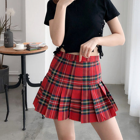 Plaid Pleated Skirt