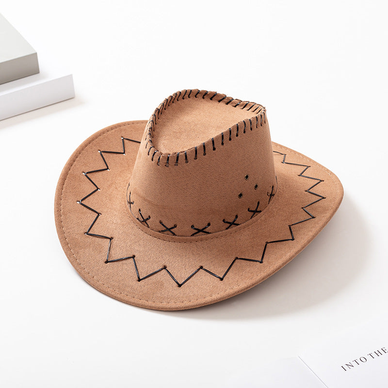 Suede Satin Print Neutral Cowboy Hat