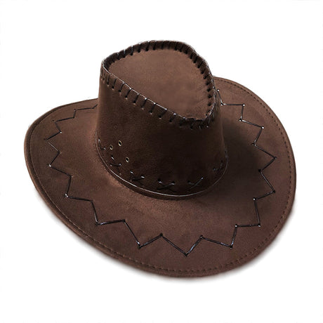 Suede Satin Print Neutral Cowboy Hat