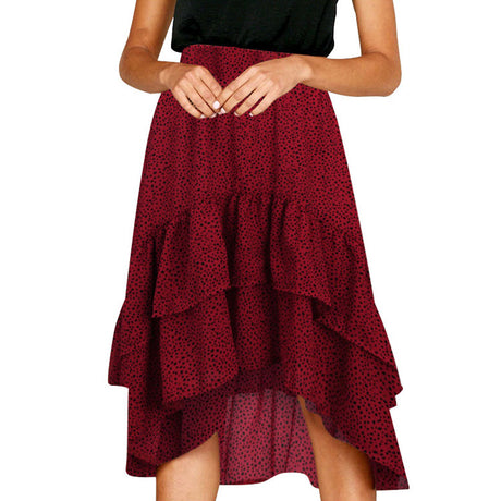 Wavy Pleated Irregular Skirt