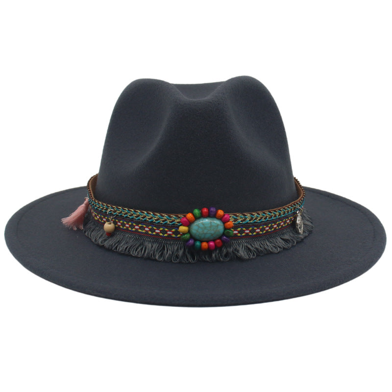 Gemstone Embellished Ethnic Cowboy Hat