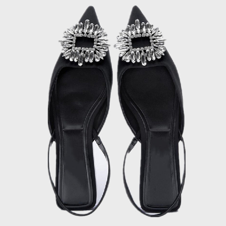 Ellie Diamond Sling Point Flats