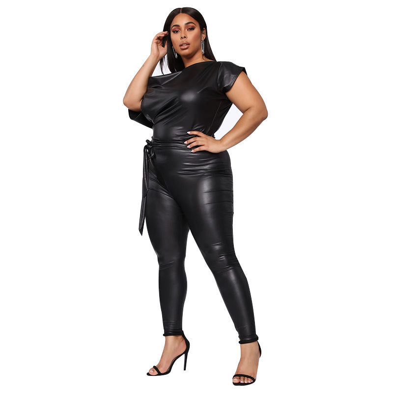 Leather Flange Jumpsuit