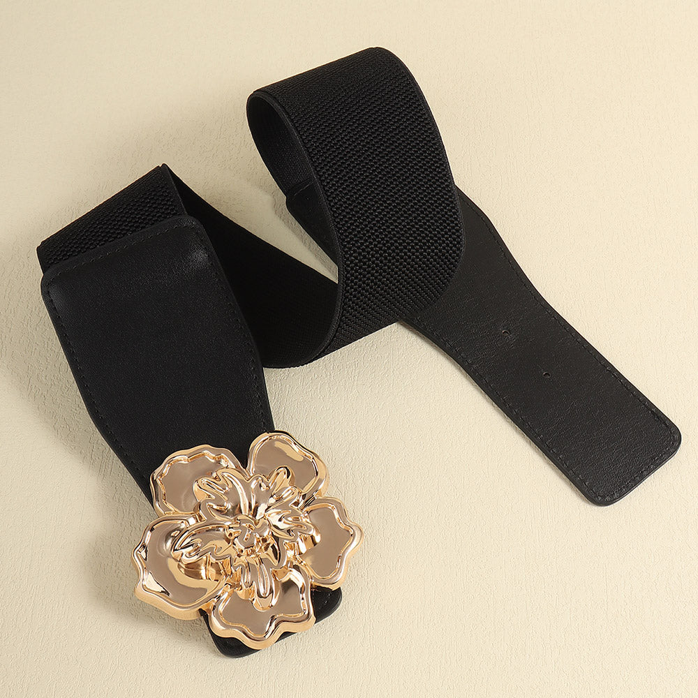 Flower Buckle Stretch Belt