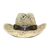 Hand Knitted Straw Western Cowboy Hat