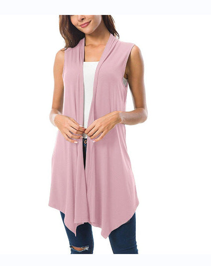 Draped Darling Sleeveless Cardigan