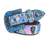 Rebel Rhinestone Skull Belt