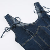 Pretty Bow Denim Corset Top